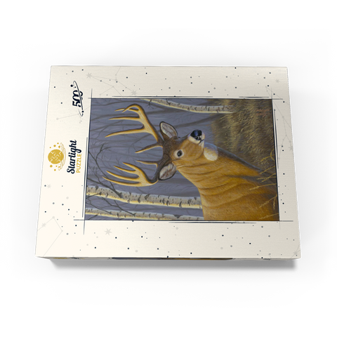 Majestic White-Tailed Deer in Birch Forest 500 Jigsaw Puzzle box view3