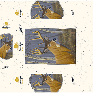 Majestic White-Tailed Deer in Birch Forest 500 Jigsaw Puzzle box 3D Modell
