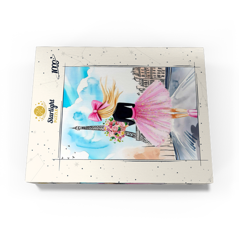 Romantic Parisian Scene with Eiffel Tower 1000 Jigsaw Puzzle box view3