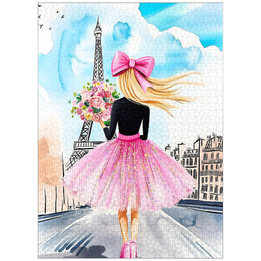puzzleplate Romantic Parisian Scene with Eiffel Tower 1000 Jigsaw Puzzle