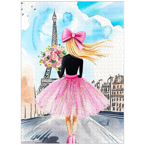puzzleplate Romantic Parisian Scene with Eiffel Tower 1000 Jigsaw Puzzle