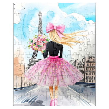 puzzleplate Romantic Parisian Scene with Eiffel Tower 100 Jigsaw Puzzle