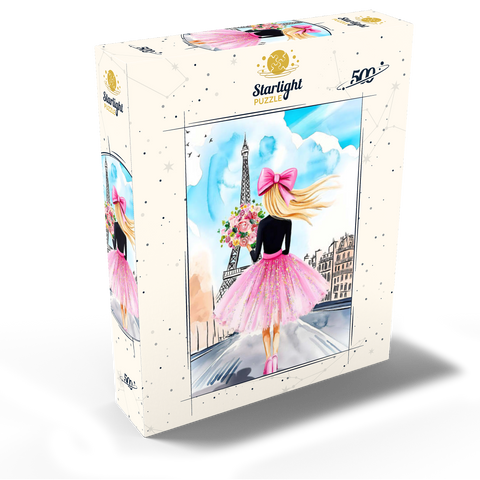 Romantic Parisian Scene with Eiffel Tower 500 Jigsaw Puzzle box view2