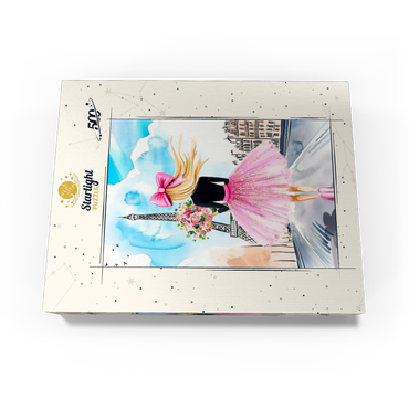 Romantic Parisian Scene with Eiffel Tower 500 Jigsaw Puzzle box view3