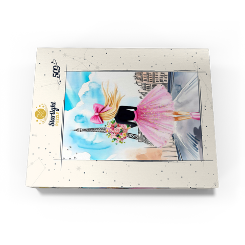 Romantic Parisian Scene with Eiffel Tower 500 Jigsaw Puzzle box view3