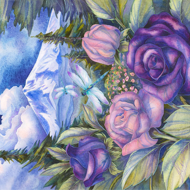 Dragonflies with Roses and Mountain View 100 Jigsaw Puzzle 3D Modell