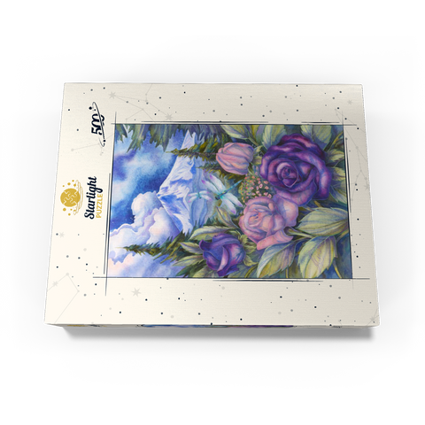 Dragonflies with Roses and Mountain View 500 Jigsaw Puzzle box view3