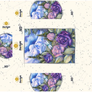 Dragonflies with Roses and Mountain View 500 Jigsaw Puzzle box 3D Modell