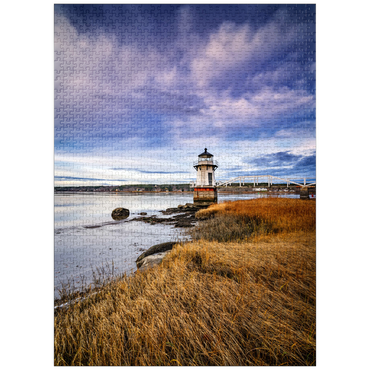puzzleplate Low Tide on the Kennebec with Coastal Lighthouse 1000 Jigsaw Puzzle