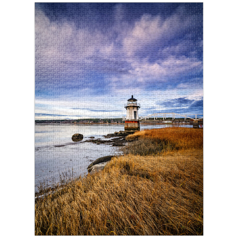 puzzleplate Low Tide on the Kennebec with Coastal Lighthouse 1000 Jigsaw Puzzle