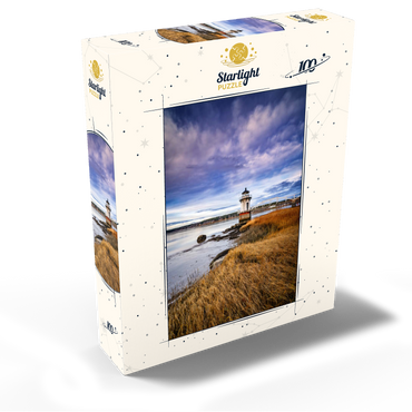 Low Tide on the Kennebec with Coastal Lighthouse 100 Jigsaw Puzzle box view2