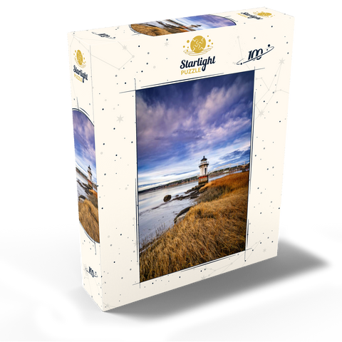 Low Tide on the Kennebec with Coastal Lighthouse 100 Jigsaw Puzzle box view2