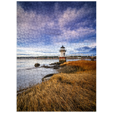 puzzleplate Low Tide on the Kennebec with Coastal Lighthouse 500 Jigsaw Puzzle