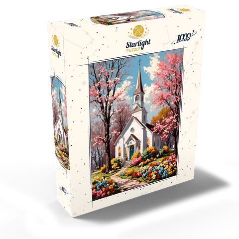 Charming Country Church in Spring Bloom 1000 Jigsaw Puzzle box view2