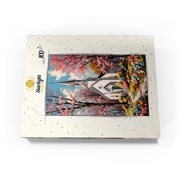 Charming Country Church in Spring Bloom 100 Jigsaw Puzzle box view3
