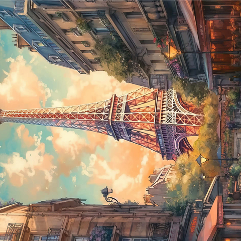 Eiffel Tower at Sunset in Paris 1000 Jigsaw Puzzle 3D Modell
