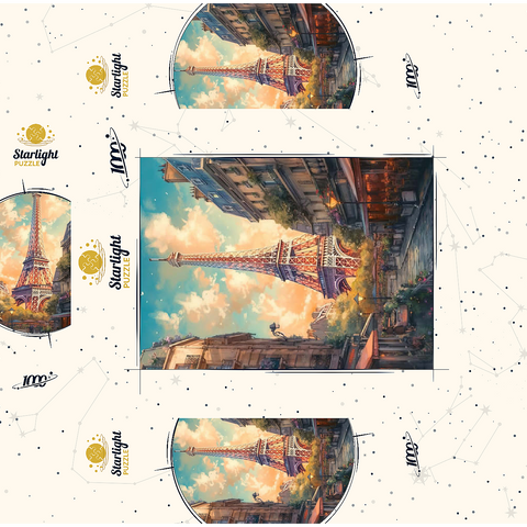 Eiffel Tower at Sunset in Paris 1000 Jigsaw Puzzle box 3D Modell