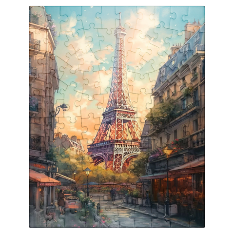 puzzleplate Eiffel Tower at Sunset in Paris 100 Jigsaw Puzzle