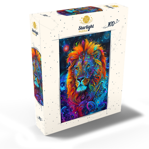 Cosmic Psychedelic Lion Portrait 100 Jigsaw Puzzle box view2