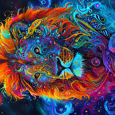 Cosmic Psychedelic Lion Portrait 500 Jigsaw Puzzle 3D Modell