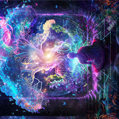 Enlightened Meditation Under the Cosmic Tree 1000 Jigsaw Puzzle 3D Modell