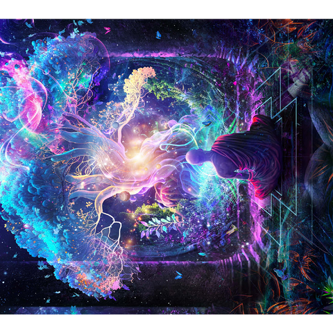 Enlightened Meditation Under the Cosmic Tree 100 Jigsaw Puzzle 3D Modell