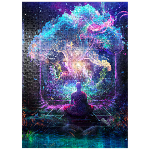 puzzleplate Enlightened Meditation Under the Cosmic Tree 500 Jigsaw Puzzle