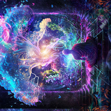 Enlightened Meditation Under the Cosmic Tree 500 Jigsaw Puzzle 3D Modell