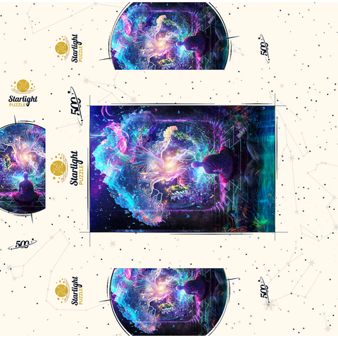 Enlightened Meditation Under the Cosmic Tree 500 Jigsaw Puzzle box 3D Modell