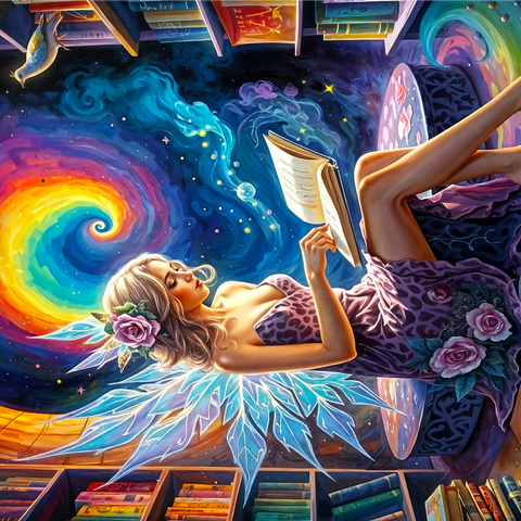 Enchanted Fairy Reading in Cosmic Library 1000 Jigsaw Puzzle 3D Modell