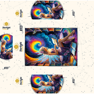 Enchanted Fairy Reading in Cosmic Library 1000 Jigsaw Puzzle box 3D Modell