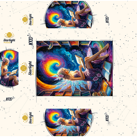 Enchanted Fairy Reading in Cosmic Library 1000 Jigsaw Puzzle box 3D Modell