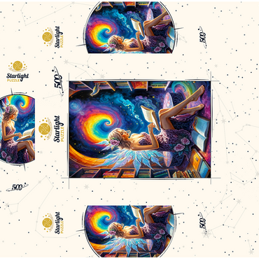 Enchanted Fairy Reading in Cosmic Library 500 Jigsaw Puzzle box 3D Modell