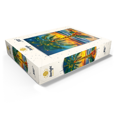 Tropical Holiday Sunset with Sea Turtle 1000 Jigsaw Puzzle box view1