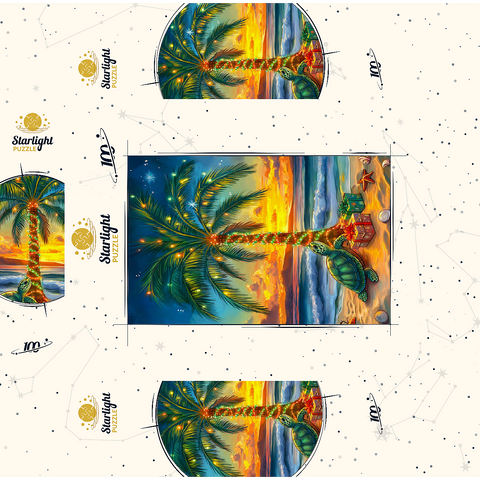 Tropical Holiday Sunset with Sea Turtle 100 Jigsaw Puzzle box 3D Modell