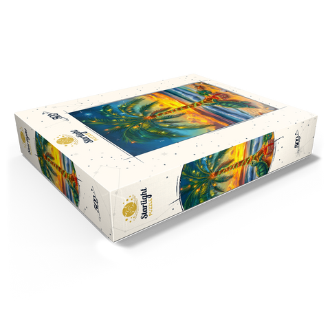 Tropical Holiday Sunset with Sea Turtle 500 Jigsaw Puzzle box view1