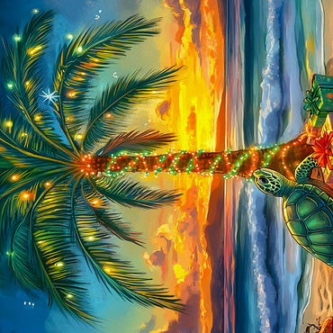 Tropical Holiday Sunset with Sea Turtle 500 Jigsaw Puzzle 3D Modell