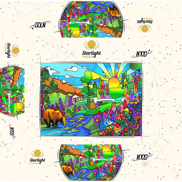 Bear River Sunset 1000 Jigsaw Puzzle box 3D Modell