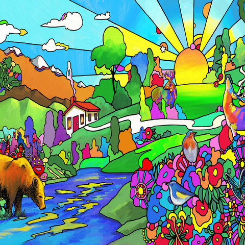 Bear River Sunset 100 Jigsaw Puzzle 3D Modell