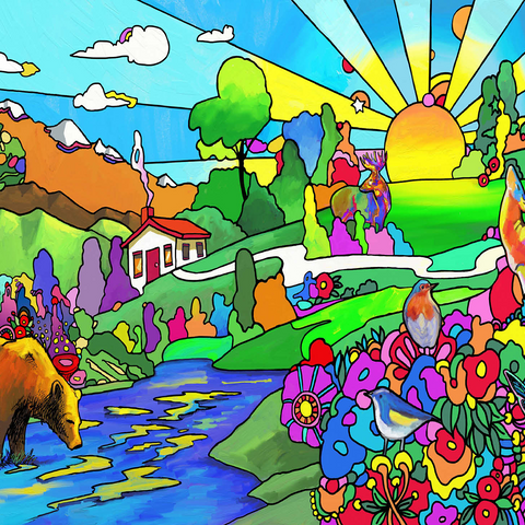 Bear River Sunset 500 Jigsaw Puzzle 3D Modell