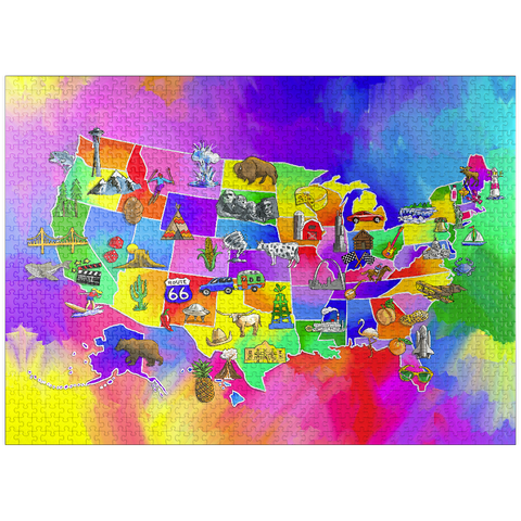 puzzleplate usa map 1000 Jigsaw Puzzle