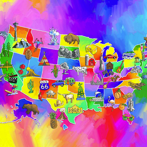 usa map 100 Jigsaw Puzzle 3D Modell