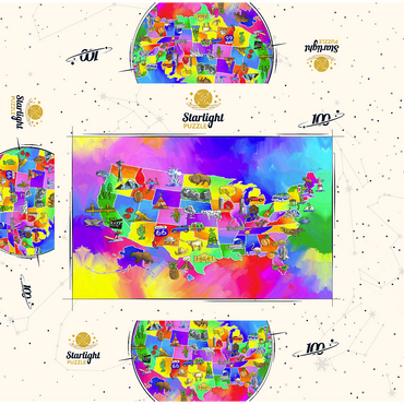 usa map 100 Jigsaw Puzzle box 3D Modell