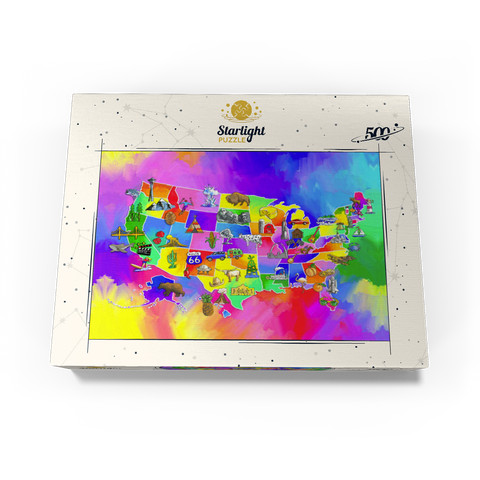 usa map 500 Jigsaw Puzzle box view3