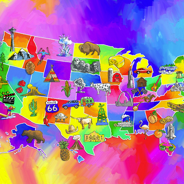 usa map 500 Jigsaw Puzzle 3D Modell