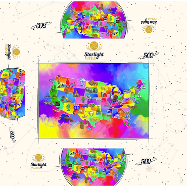 usa map 500 Jigsaw Puzzle box 3D Modell