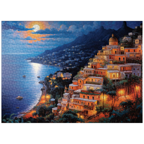 puzzleplate Positano Moonlit 1000 Jigsaw Puzzle