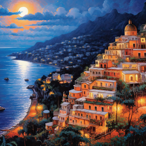 Positano Moonlit 1000 Jigsaw Puzzle 3D Modell