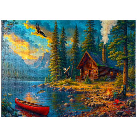 puzzleplate Cabin by the Lake 1000 Jigsaw Puzzle