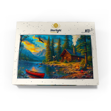Cabin by the Lake 100 Jigsaw Puzzle box view3